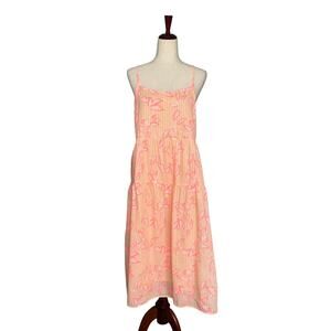 Carve Designs Jacey Textured Organic Cotton Sundress Womens M Jade Pink Pockets